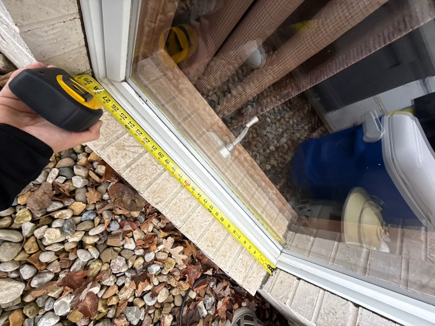 Frame and seal detail on a New Augusta window job